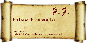 Halász Florencia névjegykártya