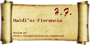 Halász Florencia névjegykártya